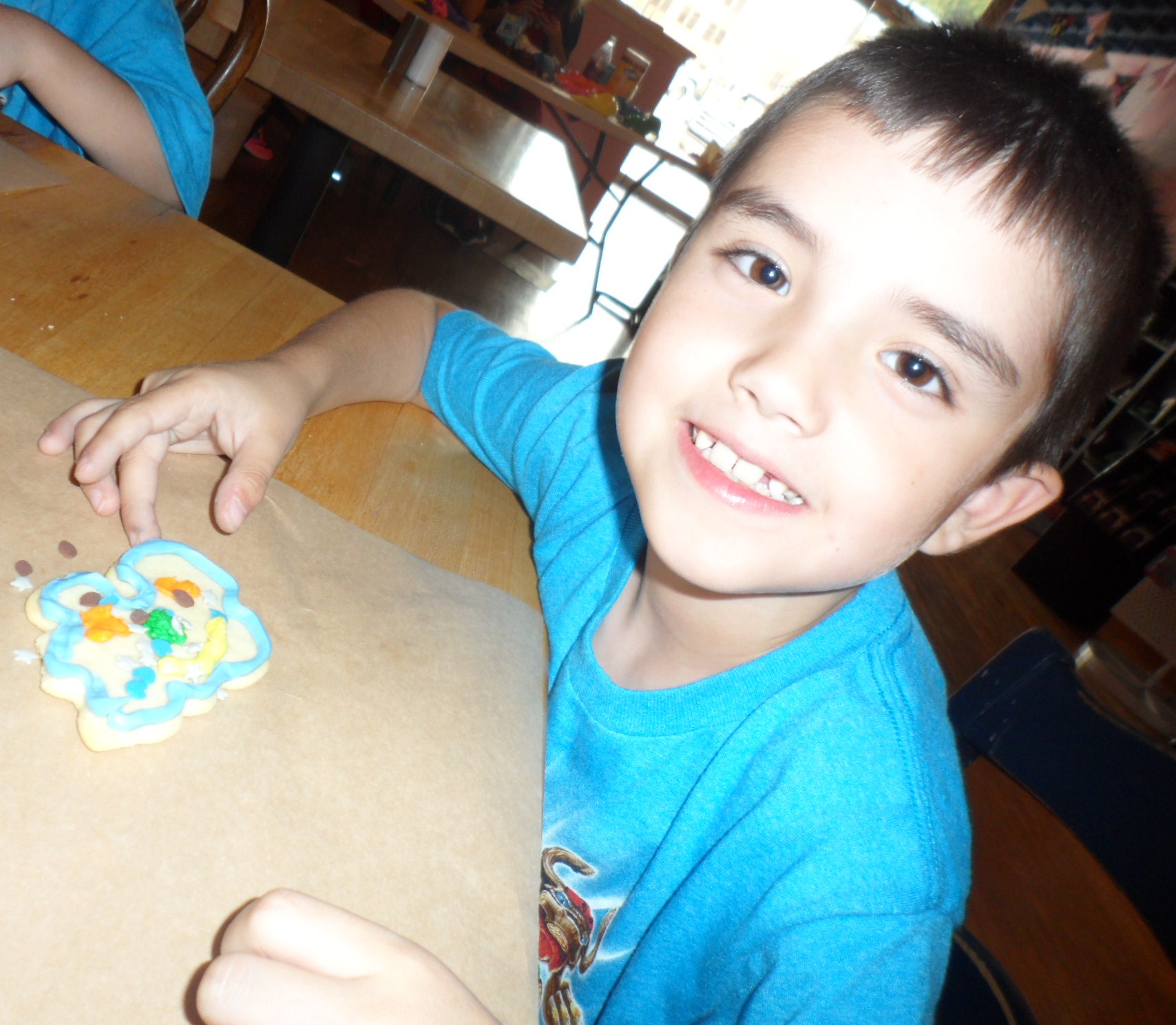 Connor's completed cookie! The 2nd one.