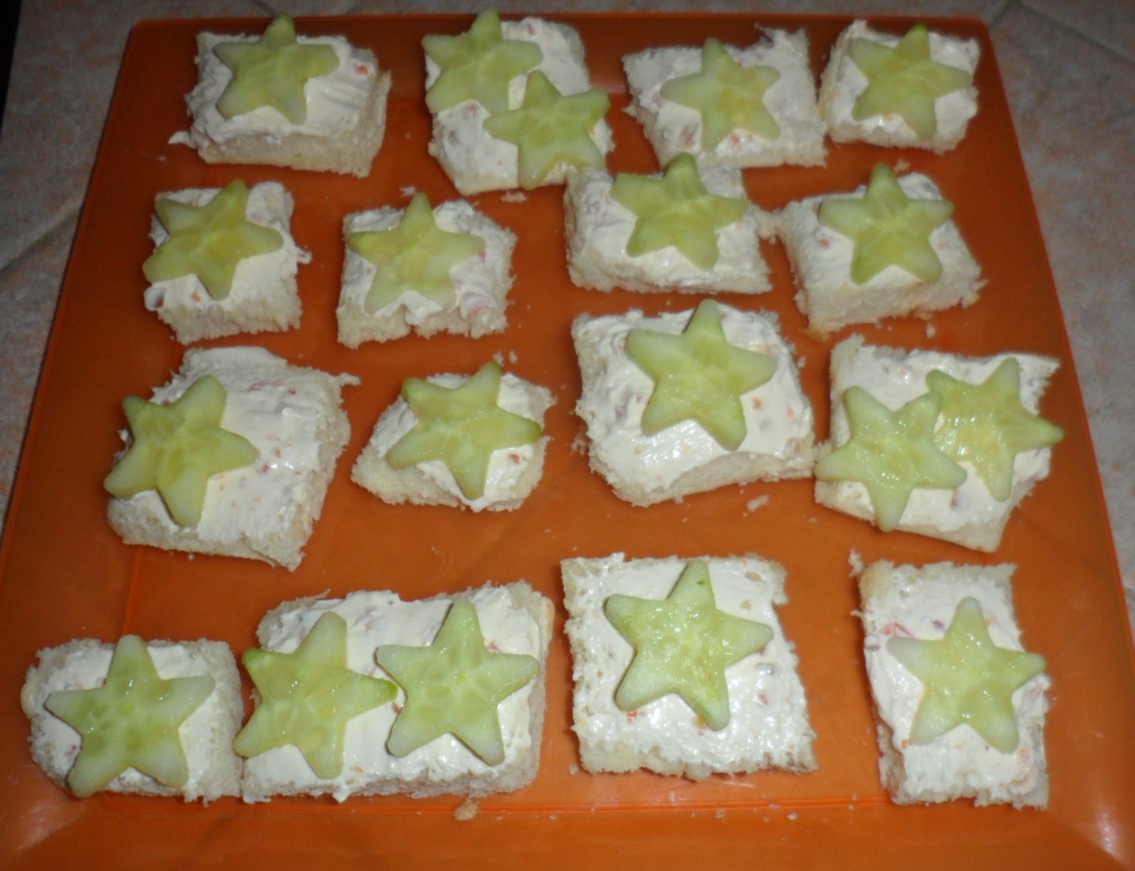 Rectangle and Star Cucumber Sandwiches