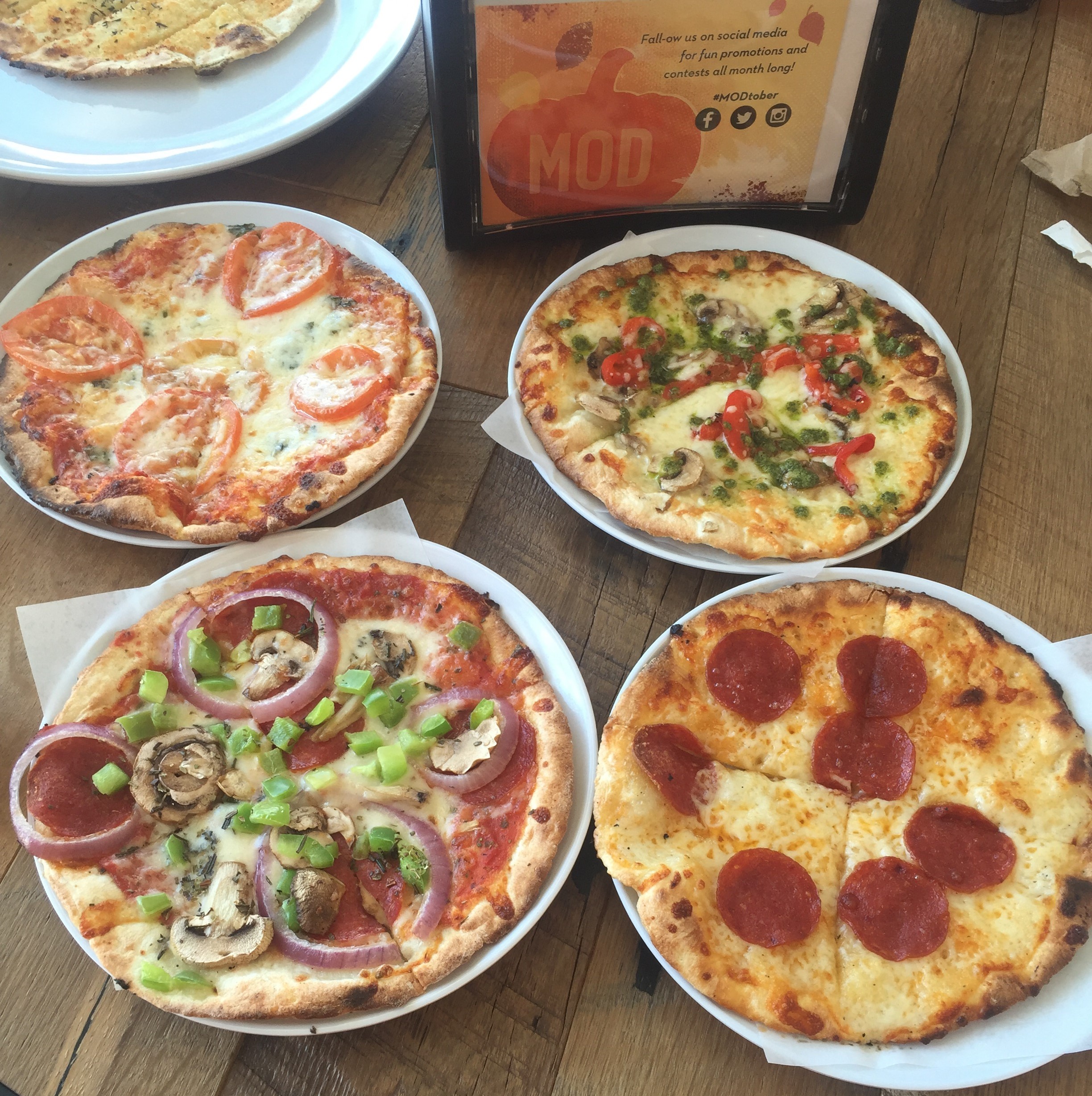 Here are the 4 pizzas all together.